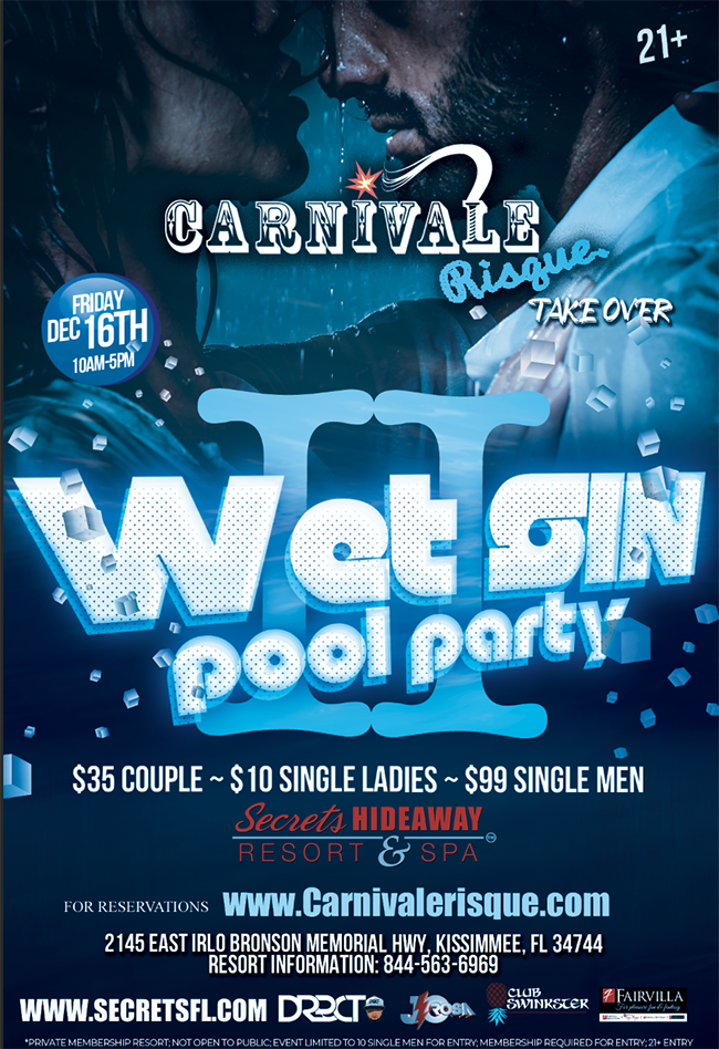 Wet Sin Pool Party 10am-5pm - Carnivale Risque