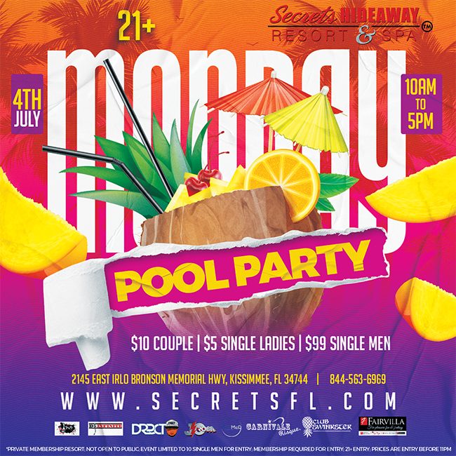 Monday Pool Party - 10 am - 5pm