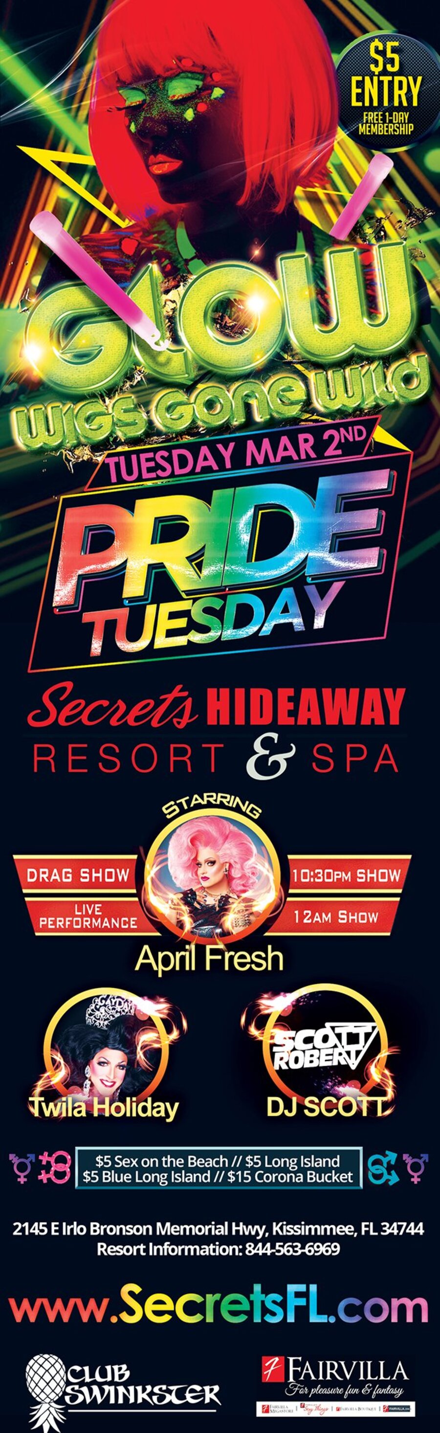 Wigs Gone Wild Glow Night - Pride Tuesday