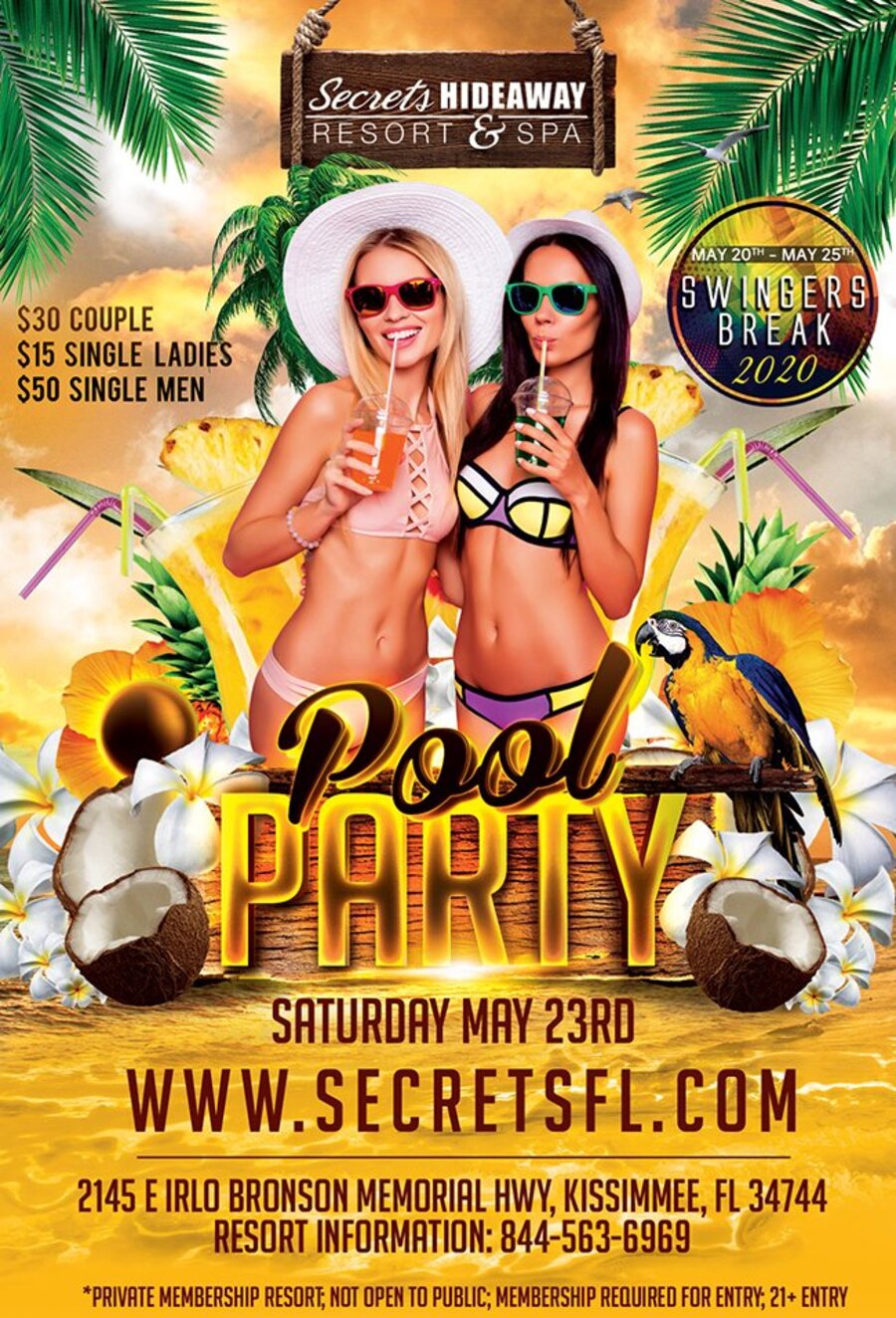 Saturday Pool Party 10am - 5pm - Swingers Break