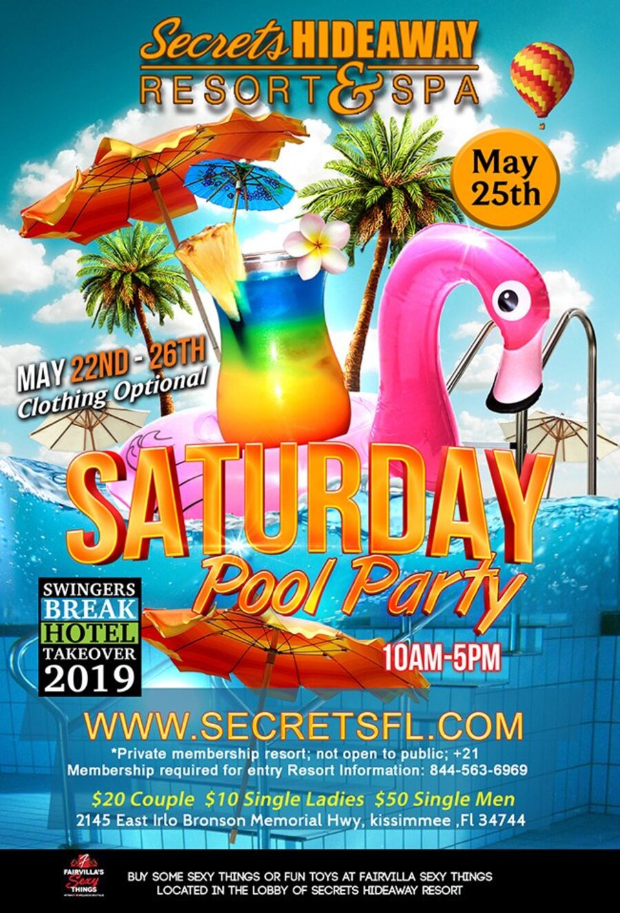 Saturday Pool Party 10am - 5pm - Swingers Break
