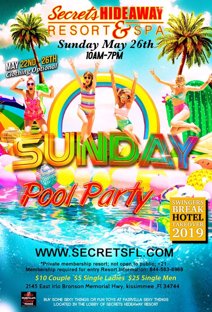 Sunday Pool Party - 10am-7pm - Swingers Break