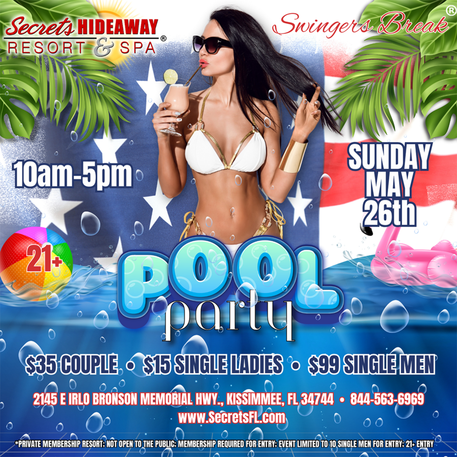 Sunday Pool Party 10am-5pm - Swingers Break®