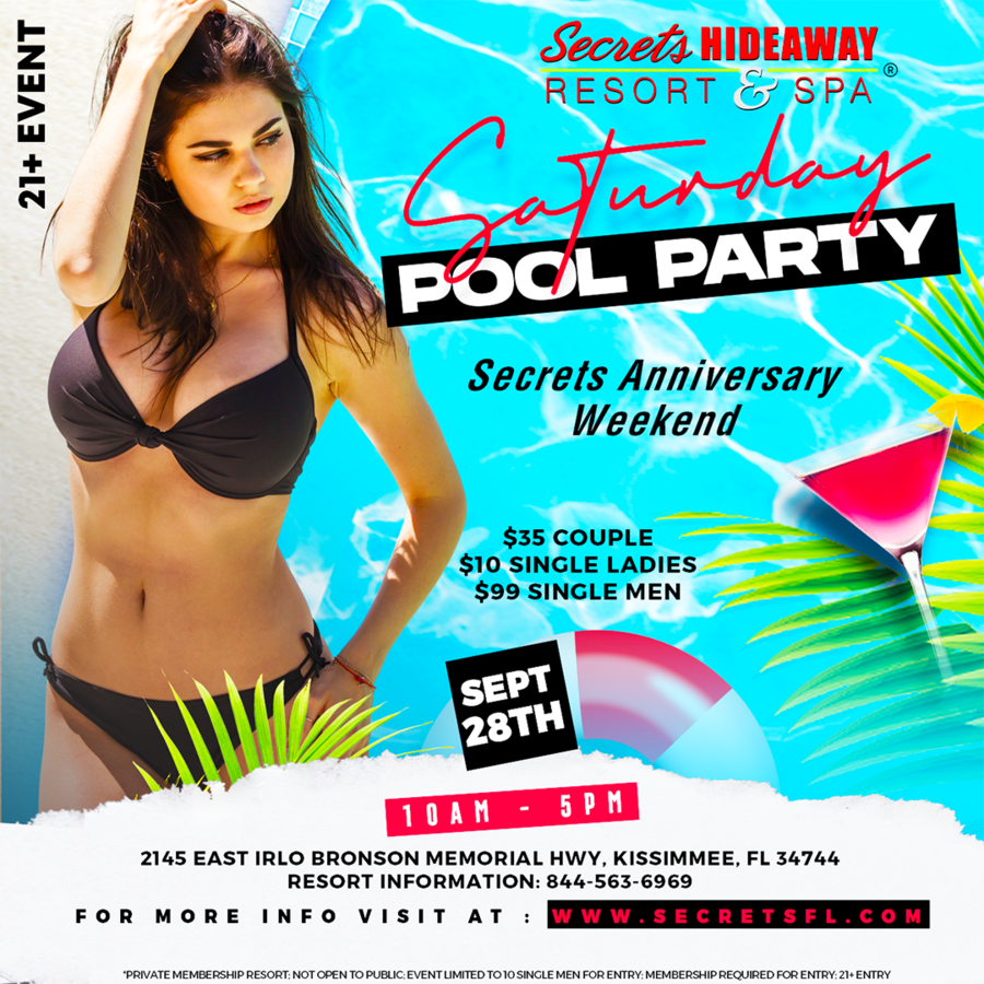 Pool Party 10am-5pm - Secrets Anniversary
