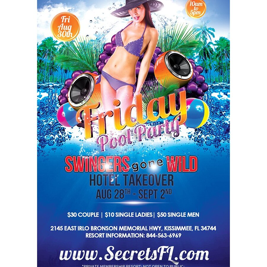Friday Pool Party 10am-5pm - Swingers Gone Wild