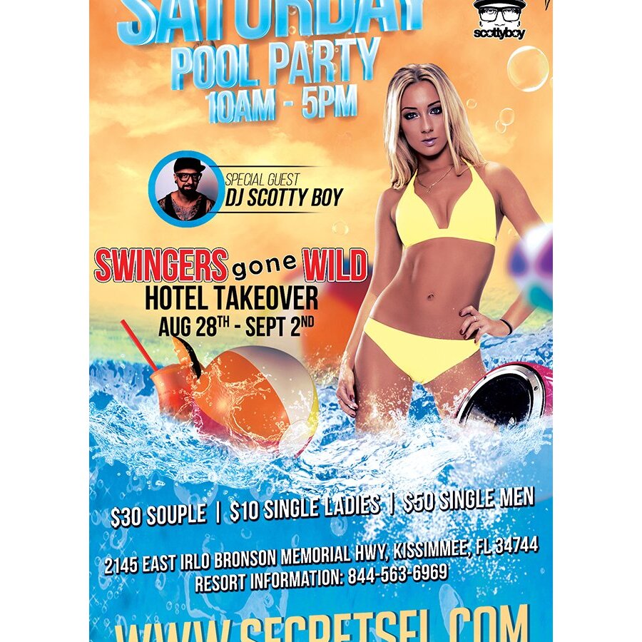 Saturday Pool Party 10am - 5pm - Swingers Gone Wild