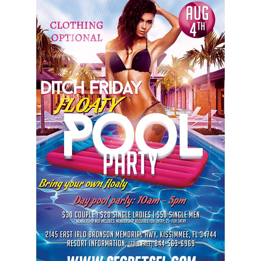 Ditch Friday Floaty Pool Party - Back to School Swing