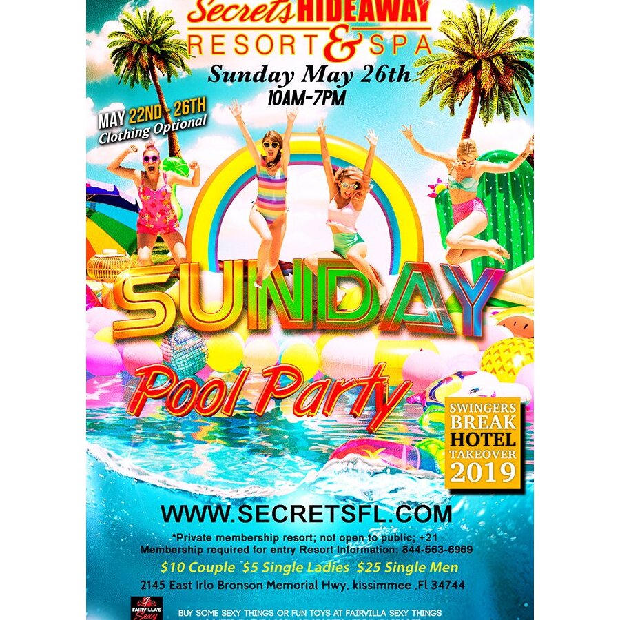 Sunday Pool Party - 10am-7pm - Swingers Break