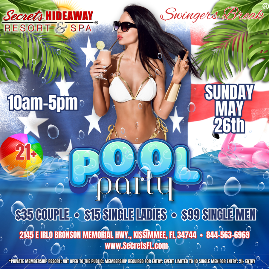 Sunday Pool Party 10am-5pm - Swingers Break®