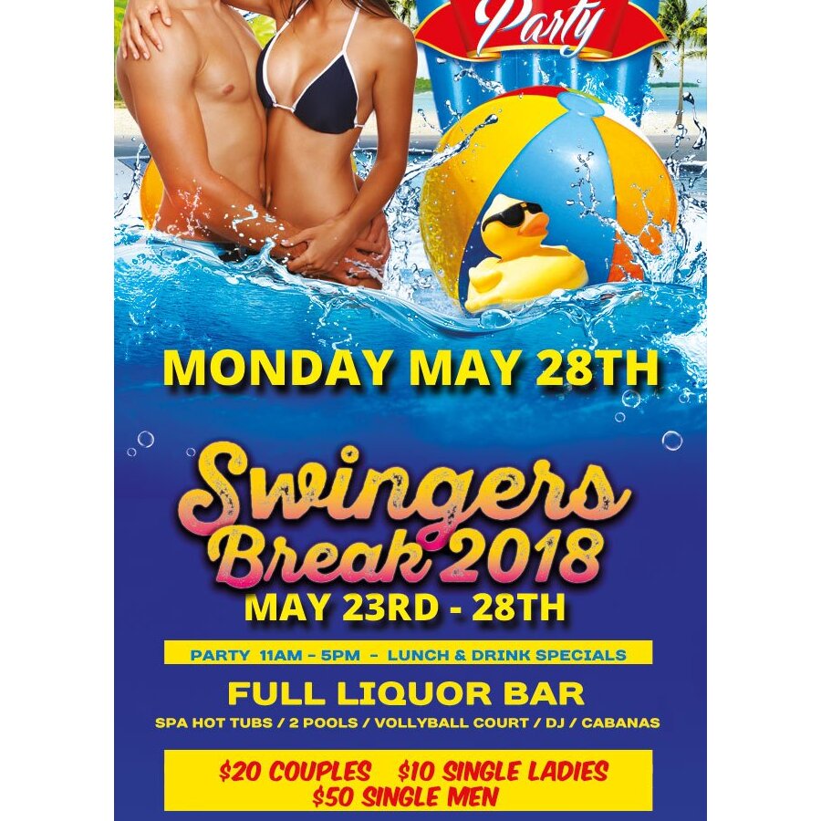 Monday Pool Party 11am-5pm Swingers Break 2018