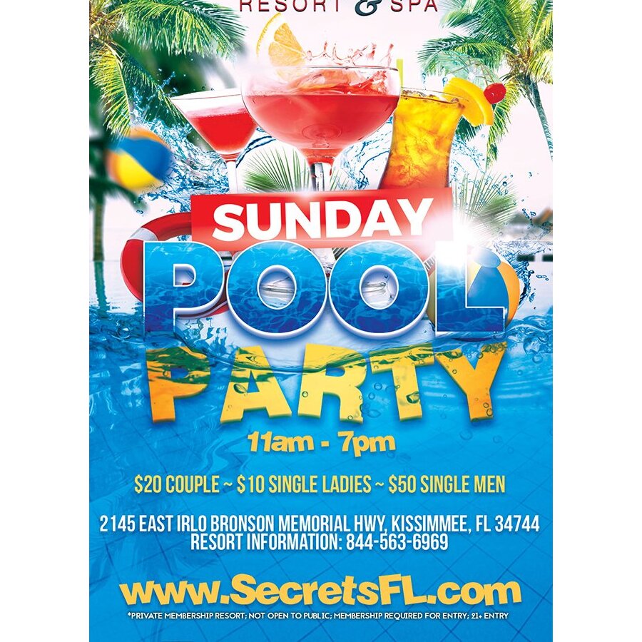 Sunday Pool Party 11am-7pm