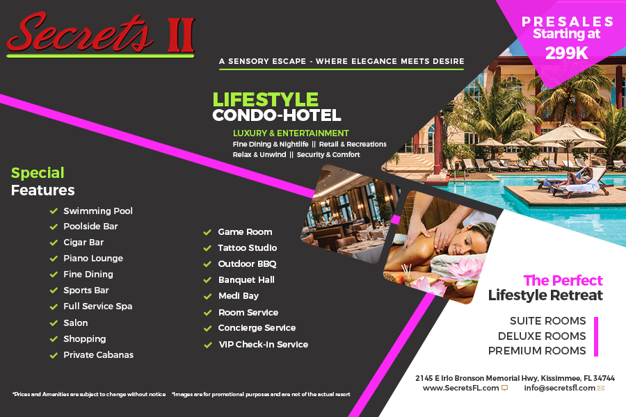 Secrets II - The Ultimate Lifestyle Investment & Retreat!